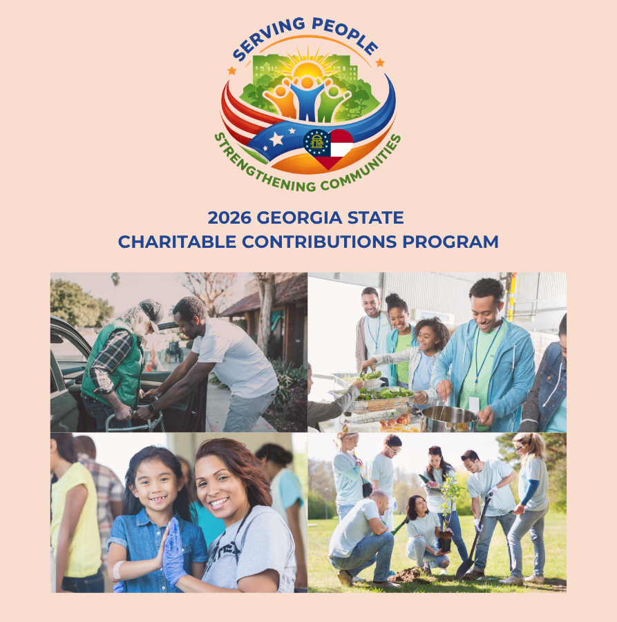 Banner for the 2026 GASCCP Campaign. The slogan reads "Serving People, Strengthening Communities"